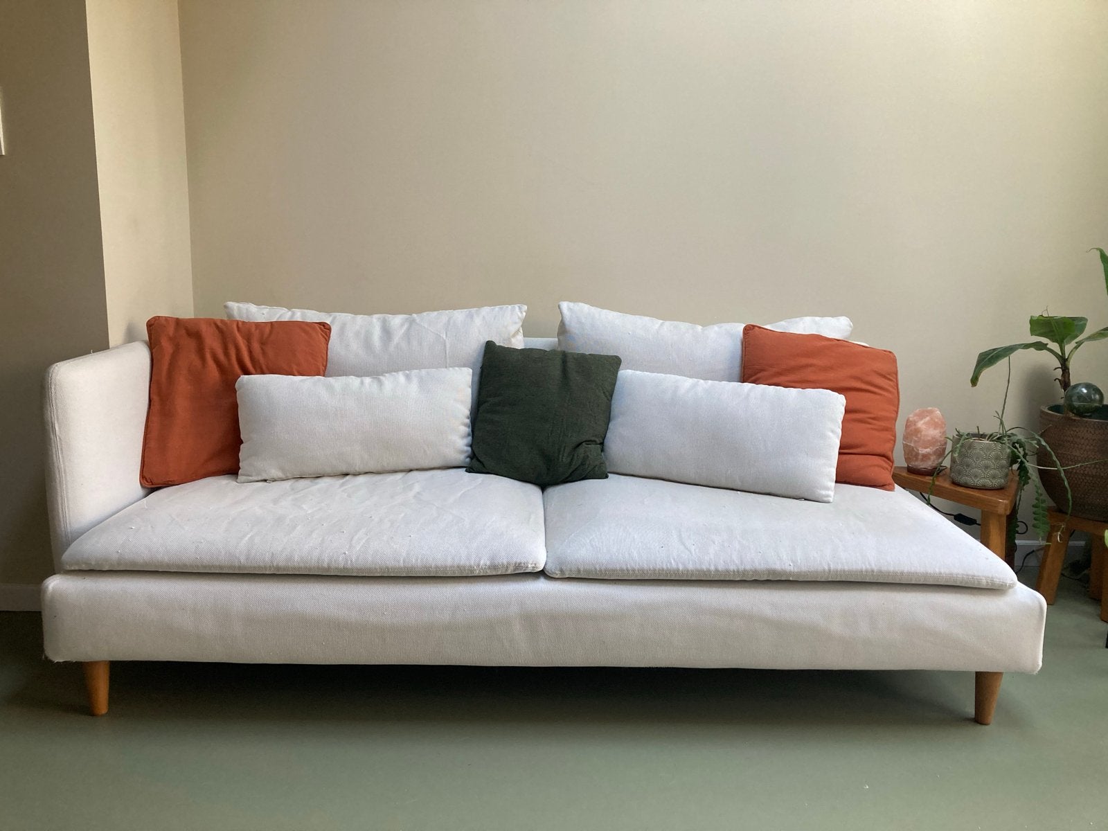 IKEA Söderhamn set van 3-zitsbank met voetenbank, Ophalen, Gebruikt, 75 tot 100 cm, Rechte bank