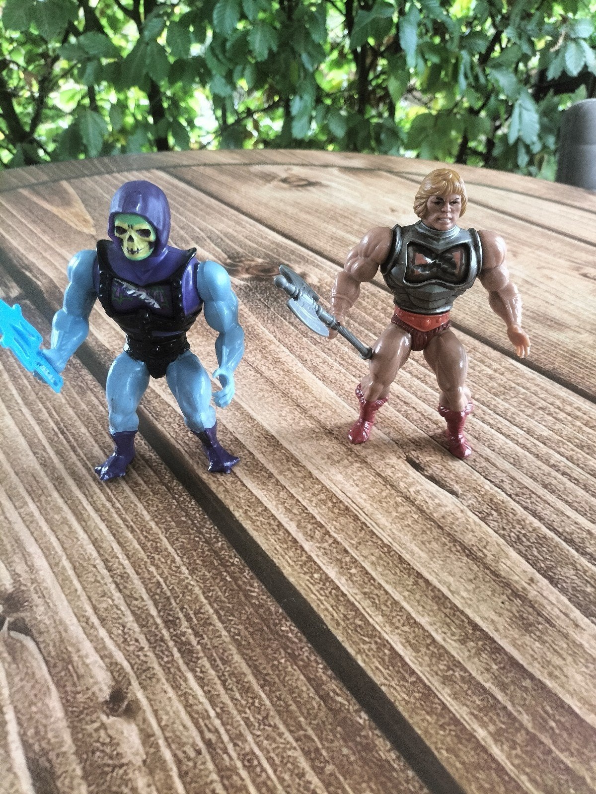 MOTU Battle Armor He-Man & Skeletor (Mattel 1984), Ophalen of Verzenden, Gebruikt