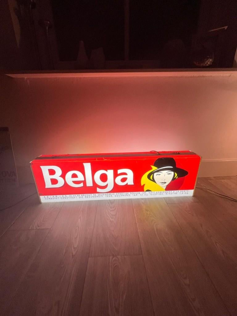 Vintage Belga Lichtbak Reclamebord, Verzamelen, Merken en Reclamevoorwerpen, Ophalen of Verzenden, Gebruikt, Lichtbak of (neon) lamp