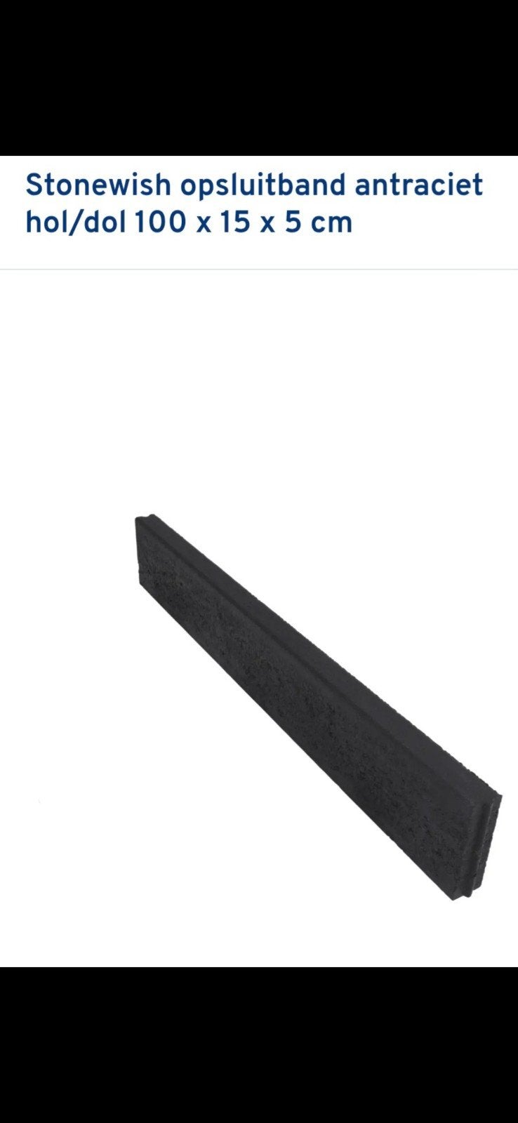 Stonewish opsluitband antraciet hol/dol 100x15x5 cm (16 st.), Ophalen, Nieuw