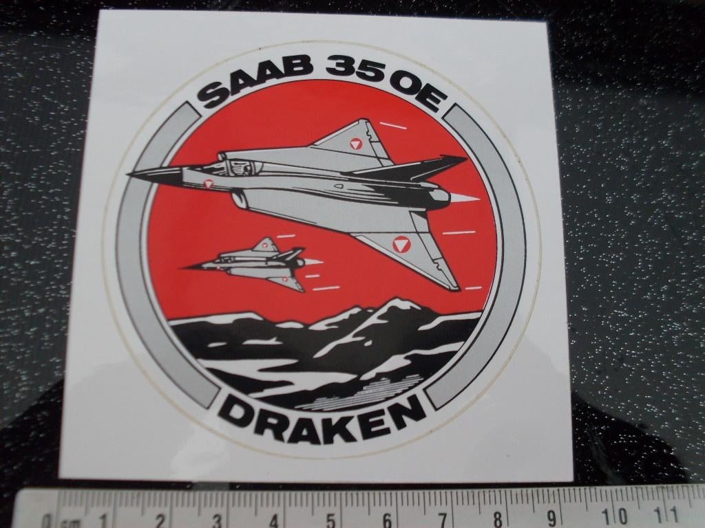 sticker saab 35 oe draken straaljagerslogo leger army, Verzenden, Zo goed als nieuw, Bedrijf of Vereniging
