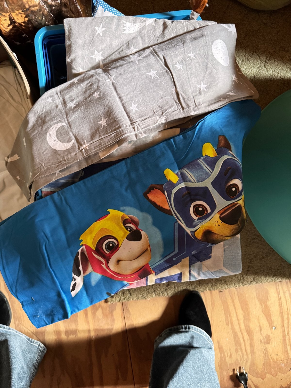 Beddengoed kleuter, waaronder Paw Patrol en Hema, Ophalen, Gebruikt, Blauw, Dekbedovertrek