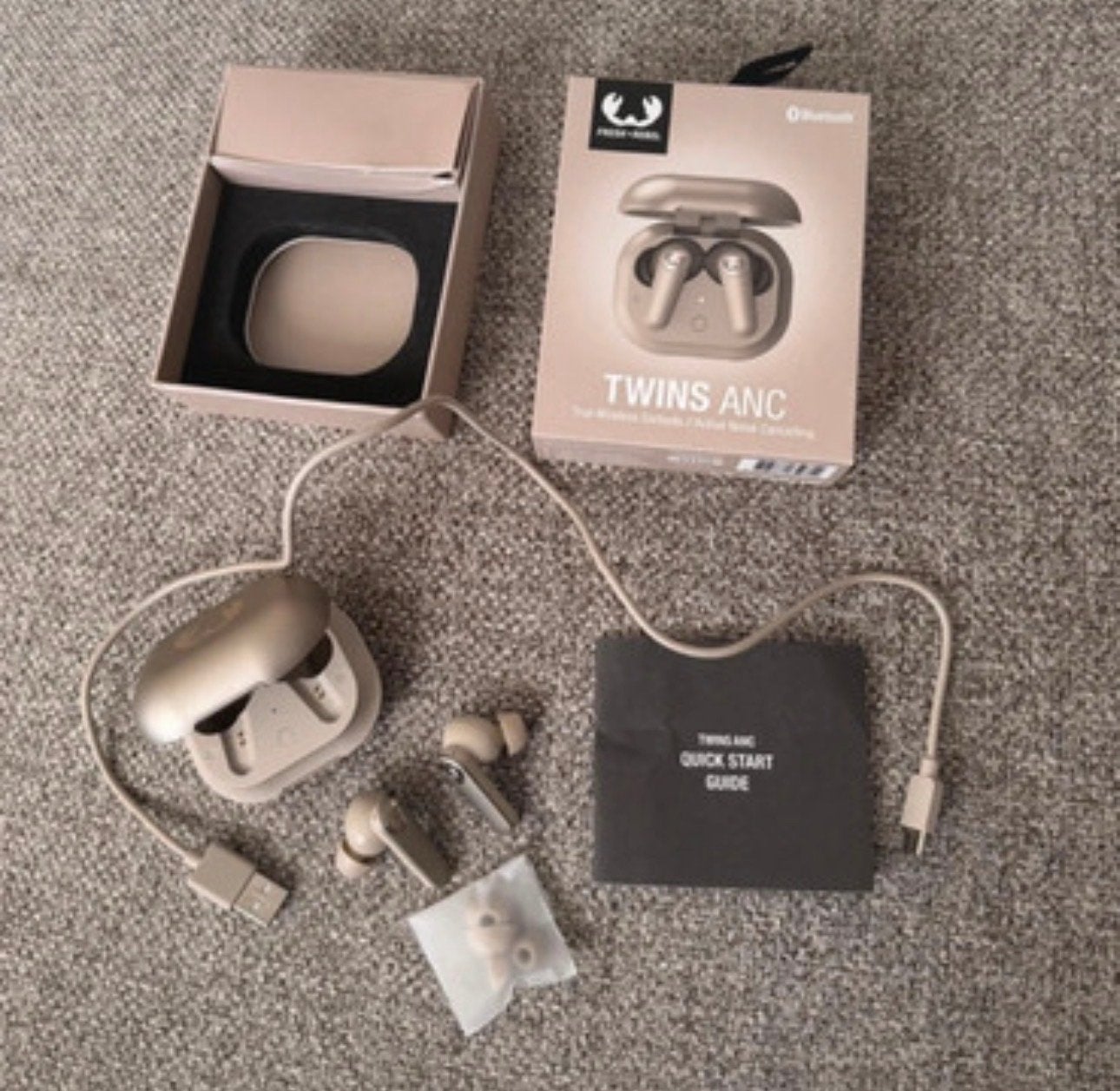Fresh 'n Rebel Twins ANC Draadloze Oordopjes Goud, Audio, Tv en Foto, Goud, Bluetooth, Ophalen of Verzenden, Zo goed als nieuw