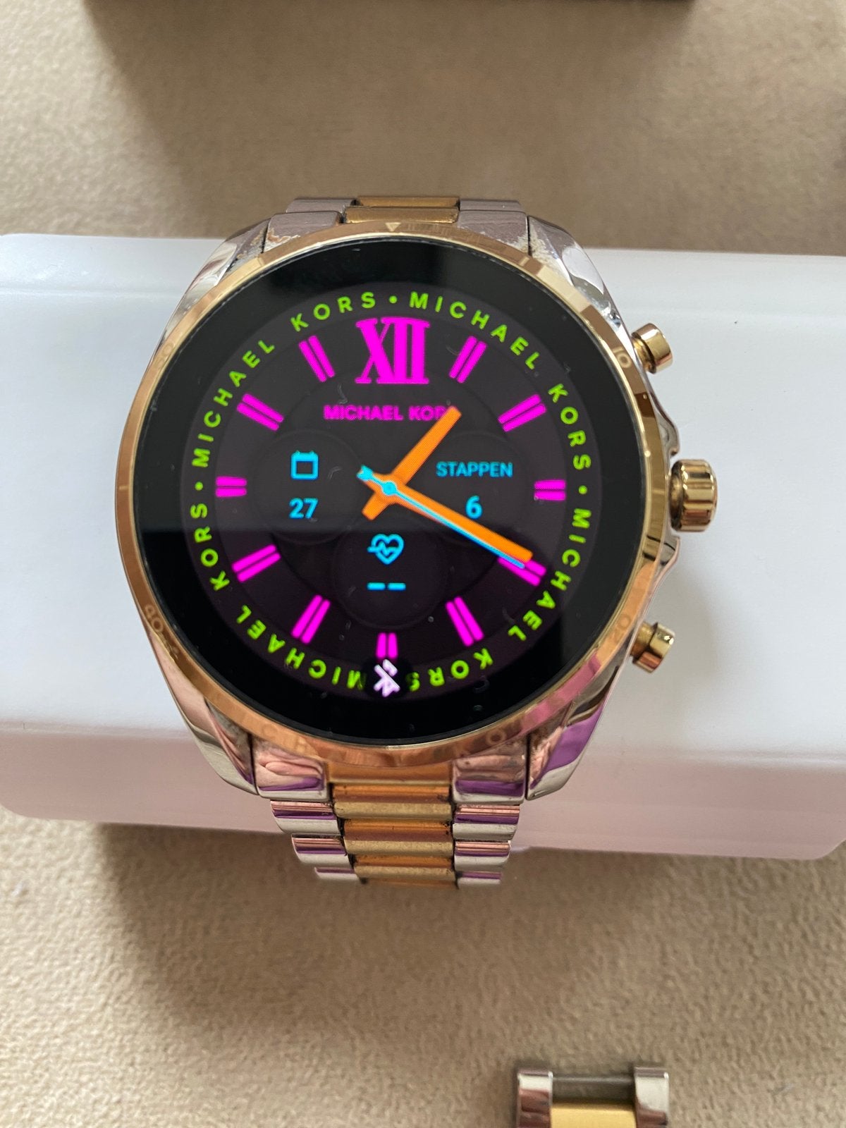 Michael Kors MKT5134, Sieraden, Tassen en Uiterlijk, Ophalen of Verzenden, Zo goed als nieuw, Staal, Overige merken