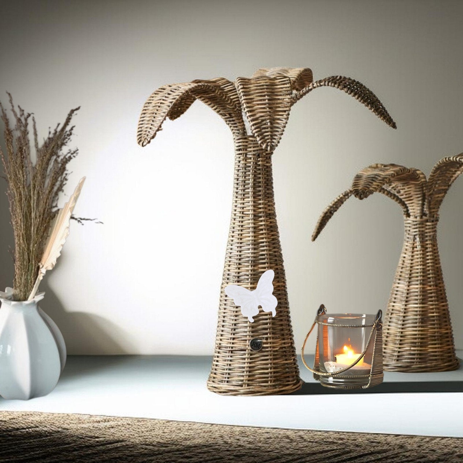 2 rivièra maison rustic rattan palmbomen
&
1 RM votive, Ophalen of Verzenden