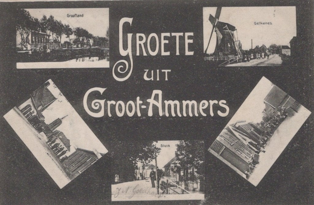 GROOT-AMMERS - CA 1910 - Groete uit, Verzamelen, Verzenden, Voor 1920, Gelopen, Zuid-Holland