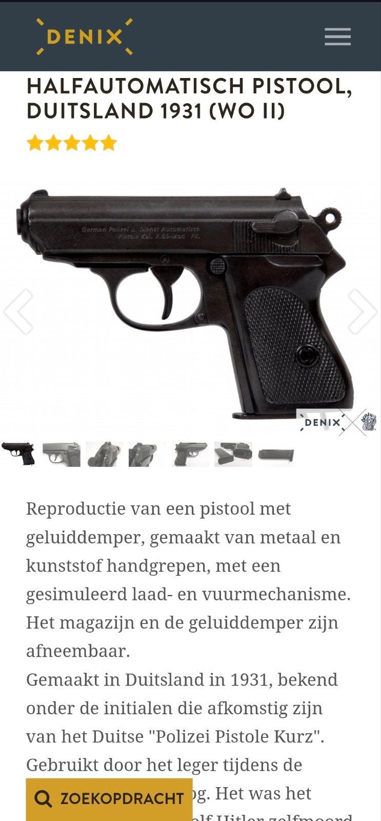DENIX PISTOOL DIVERSE REPLICAS Reproductie, Verzamelen, Ophalen of Verzenden, Nieuw