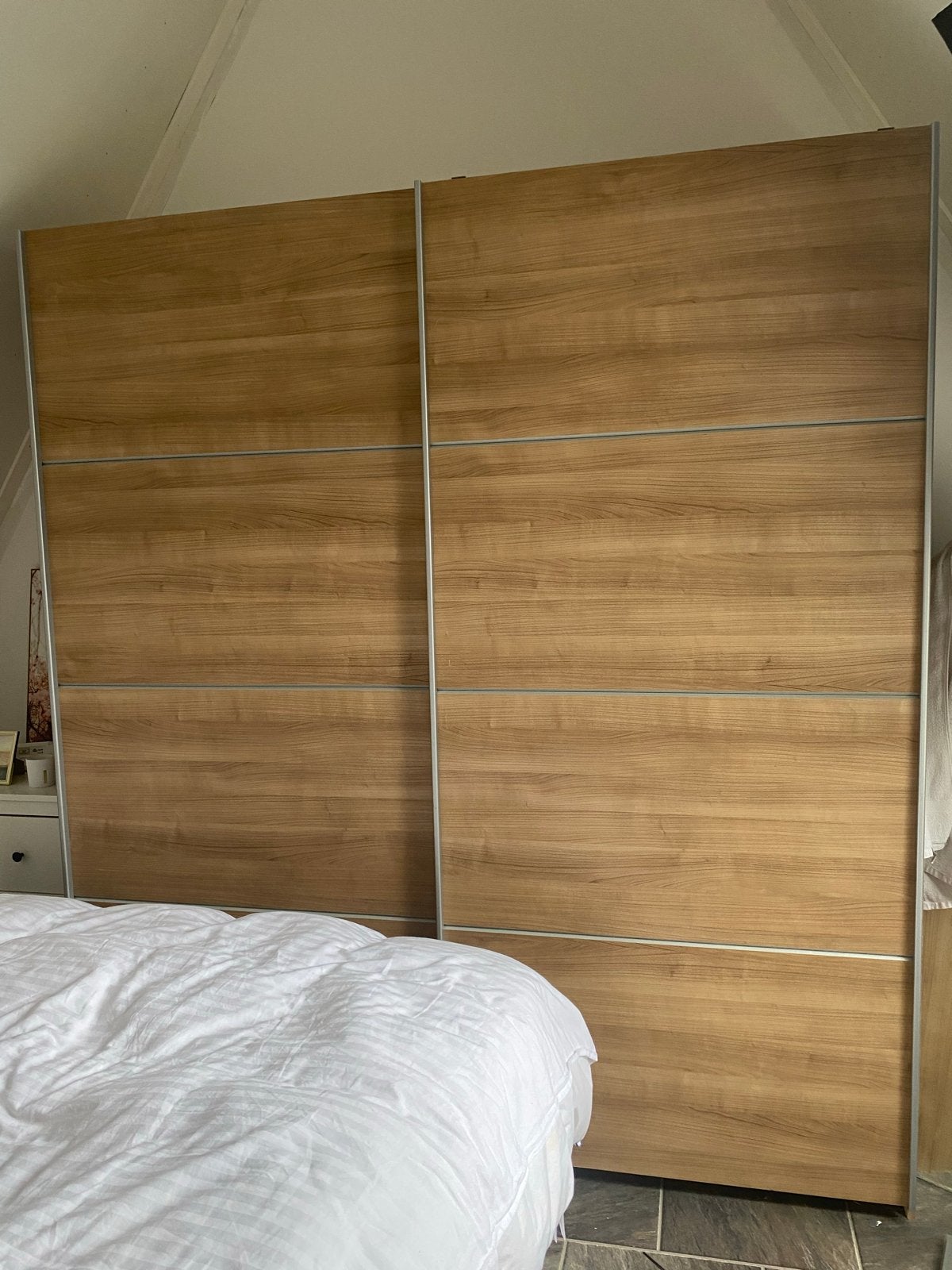 Kledingkast met schuifdeuren, roedes en legplanken, Ophalen, Met plank(en), Gebruikt, 200 cm of meer