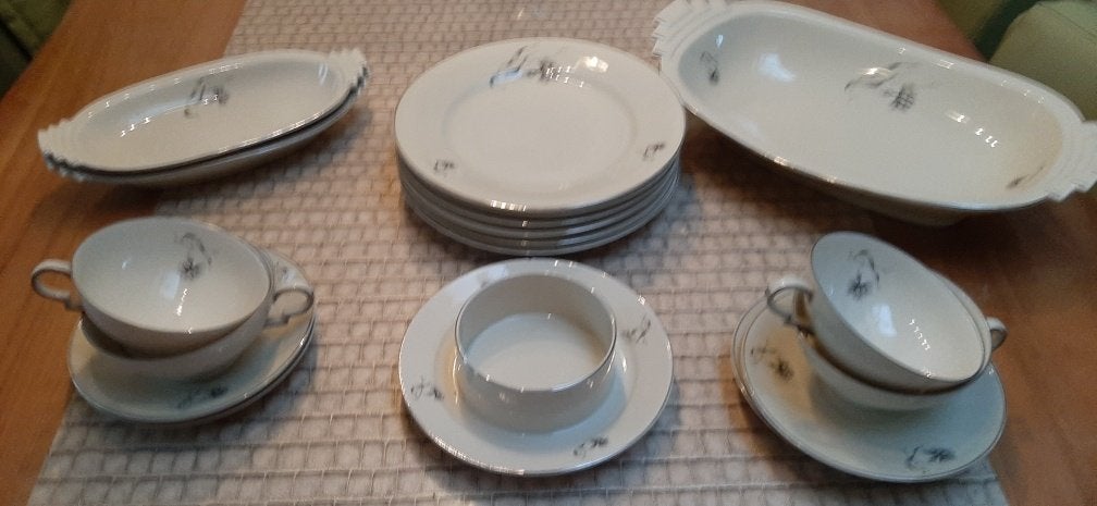 antiek ontbijt servies, Huis en Inrichting, Ophalen of Verzenden, Gebruikt, Porselein, Overige stijlen