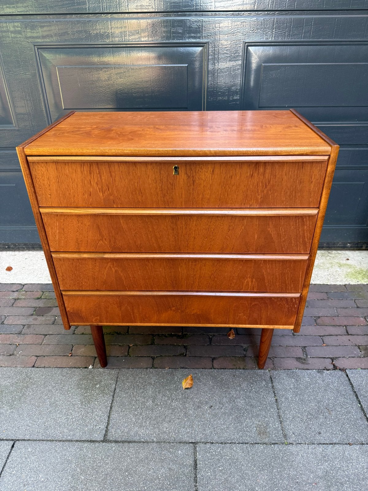 Scandinavische Teak Ladenskast - 76x70x39 cm, Ophalen, Gebruikt, Teakhout, 50 tot 100 cm