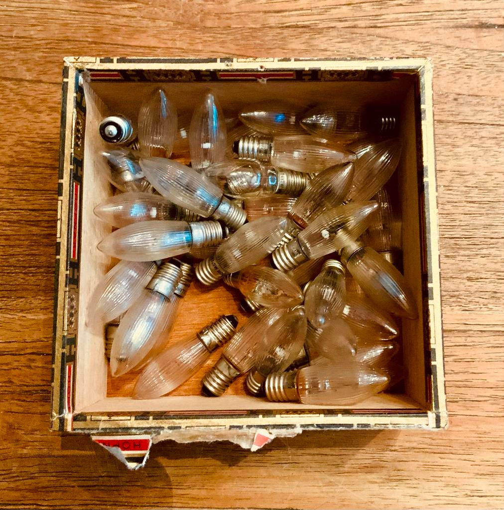 Vintage antieke kerst verlichting reserve lampjes, Ophalen of Verzenden, Zo goed als nieuw