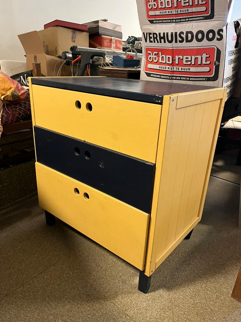 Midcentury Zweedse ladenkast, Ophalen, Gebruikt, 50 tot 100 cm, 3 of 4 laden