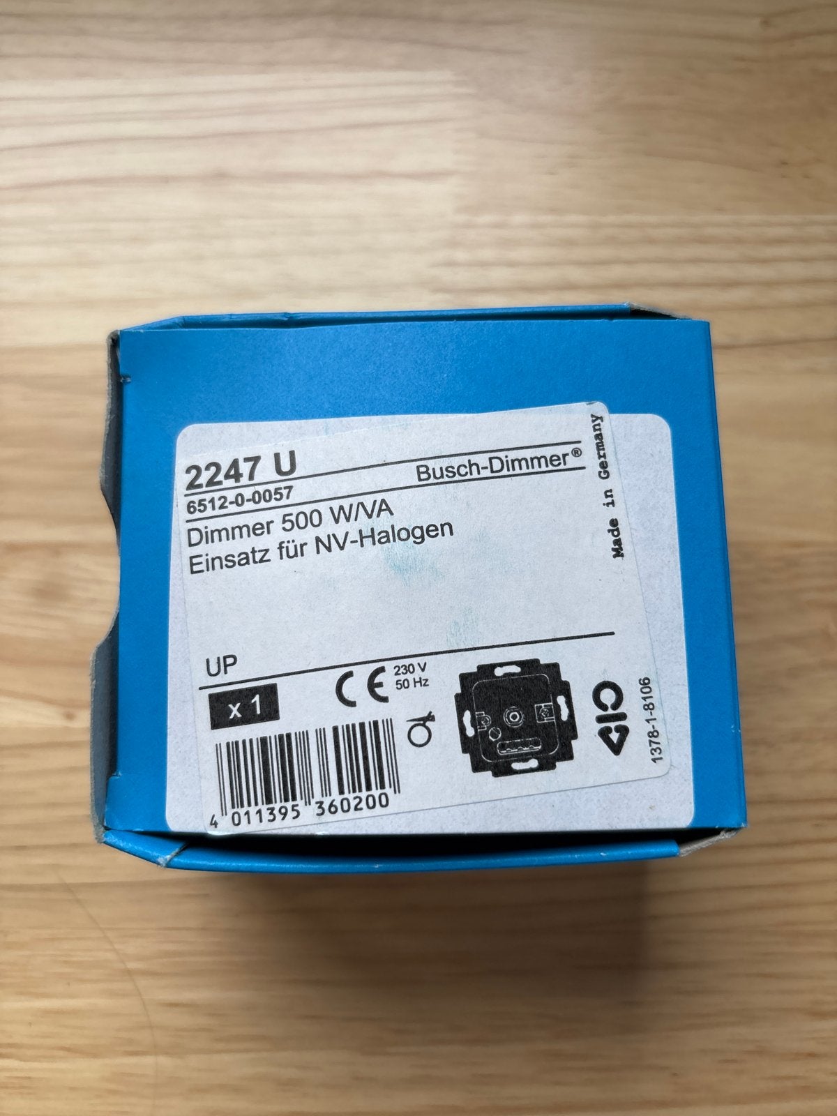 Busch-Jaeger Dimmer 2247 U 500W/VA voor NV-Halogeen, Ophalen of Verzenden, Nieuw, Busch-Jaeger, Dimmer