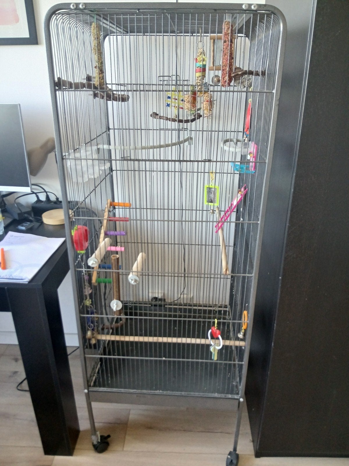 Vogelkooi, Dieren en Toebehoren, Vogels | Hokken en Kooien, Ophalen, Gebruikt, Metaal, Vogelkooi