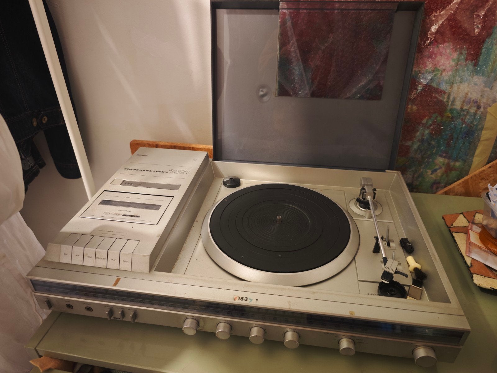 Vintage Philips Stereo Music Centre 1231 met speakers, Ophalen, Gebruikt, Platenspeler, Philips