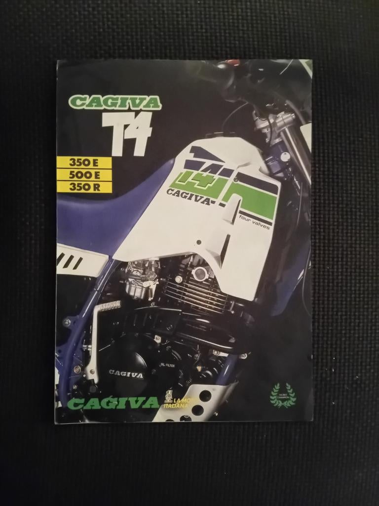 Cagiva T4 Folder - Italiaans (350E, 500E, 350R), Ophalen of Verzenden, Gelezen, Overige merken, Cagiva