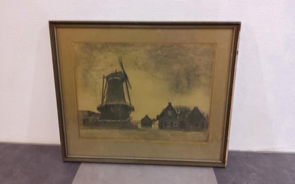 Oude tekening in lijst, Ophalen
