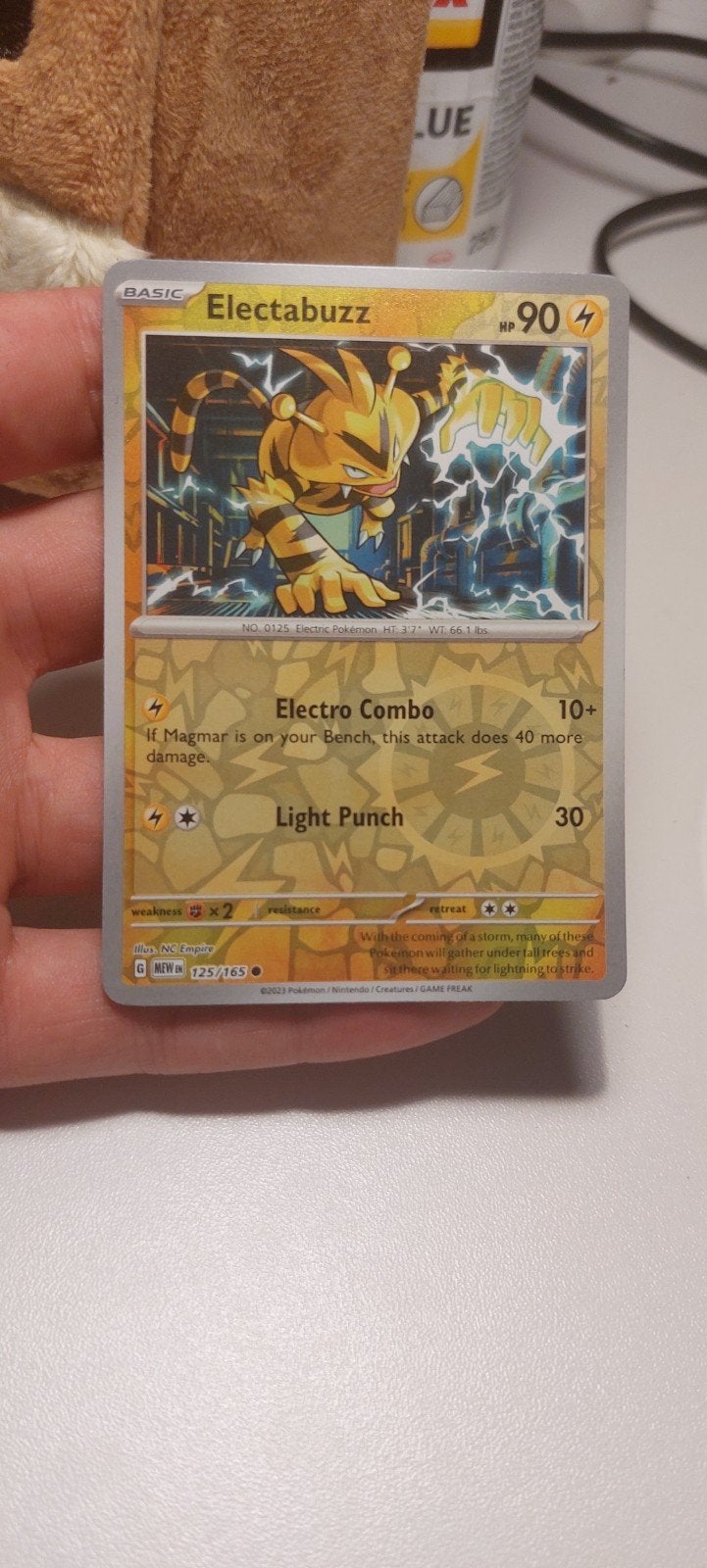 Electabuzz Pokémon Kaart - Reverse Holo 125/165, Ophalen of Verzenden, Zo goed als nieuw, Losse kaart, Foil