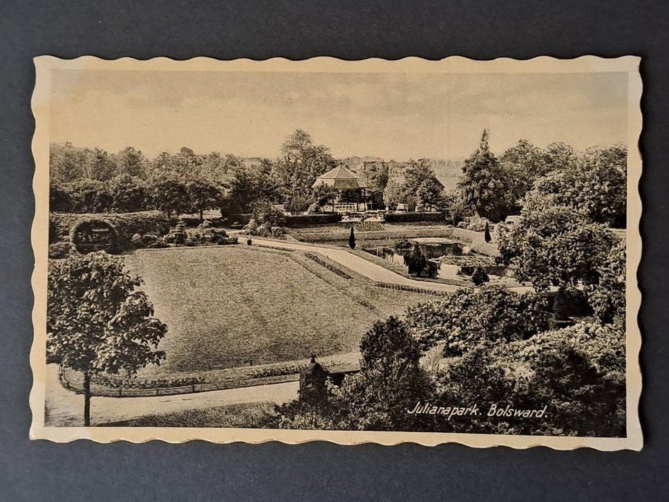 Bolsward Friesland Zicht op het Julianapark 1939, Verzenden, 1920 tot 1940, Gelopen, Friesland