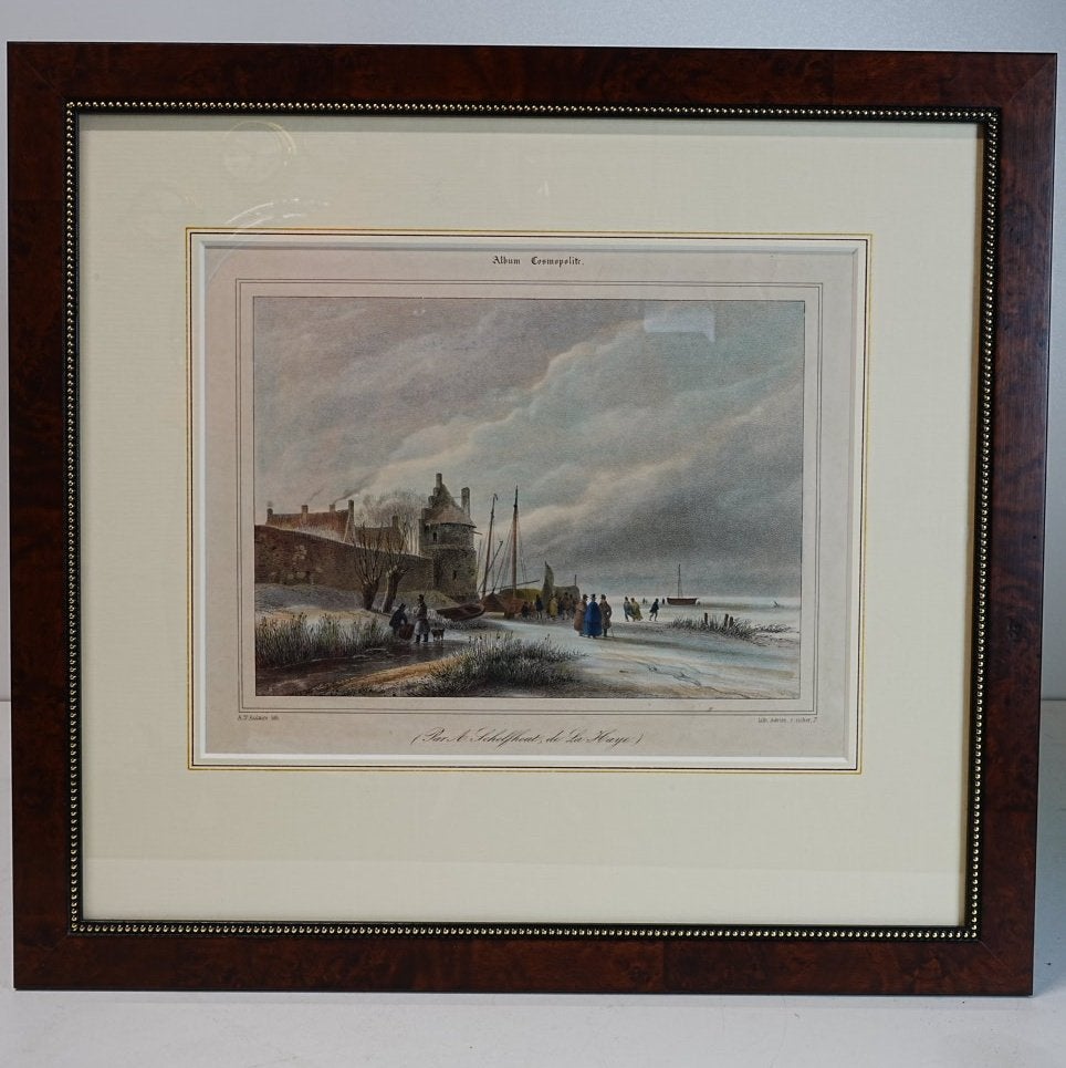 Litho steendruk van A. Schelfhout anno 1870 met certificaat., Ophalen of Verzenden