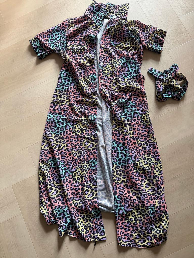 Kleurrijke Leopard Print Maxi Jurk, Kleding | Dames, Jurken, Maat 38/40 (M), Overige kleuren, Nieuw, Ophalen of Verzenden