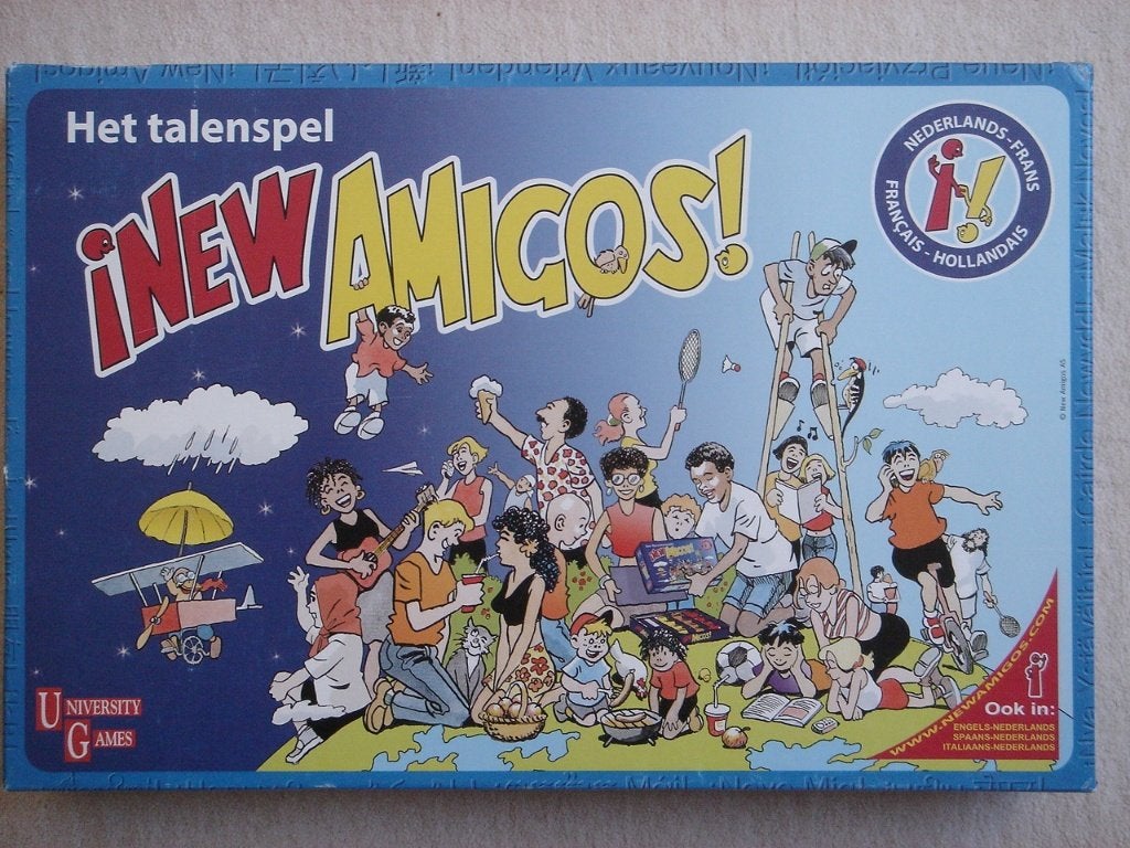 LEUK: Het talenspel New Amigos (Nederlands-Frans), Een of twee spelers, Ophalen of Verzenden, Gebruikt, University Games