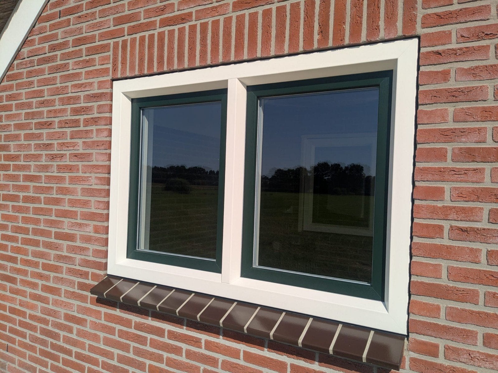 Kunststof kozijn met dubbel glas zo goed als nieuw, Kunststof, Raamkozijn, Zo goed als nieuw, Inclusief glas