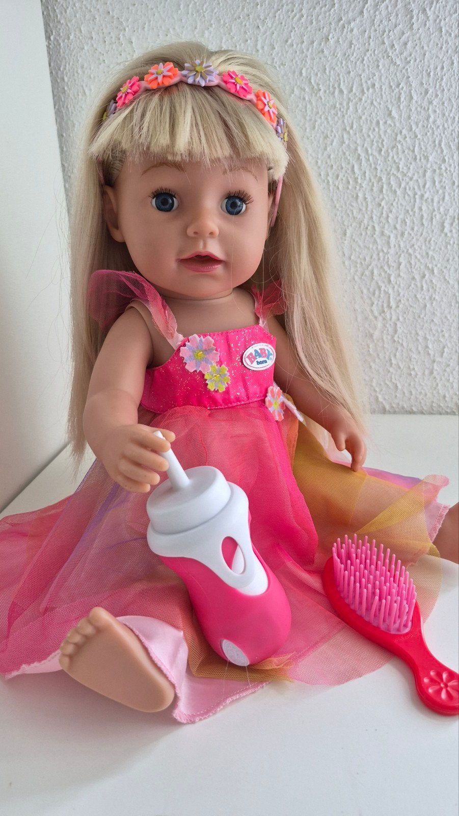 Mooie Baby Born pop Grote Zus met lang blond haar Babyborn, Ophalen of Verzenden, Zo goed als nieuw, Babypop