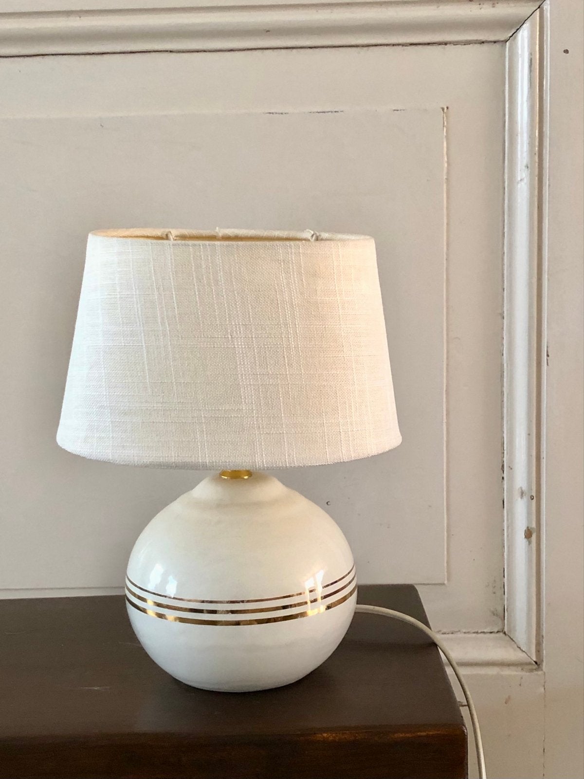 Vintage Tafellamp - 25 cm hoog met kap, Gebruikt, Overige merken, Vintage, Keramiek
