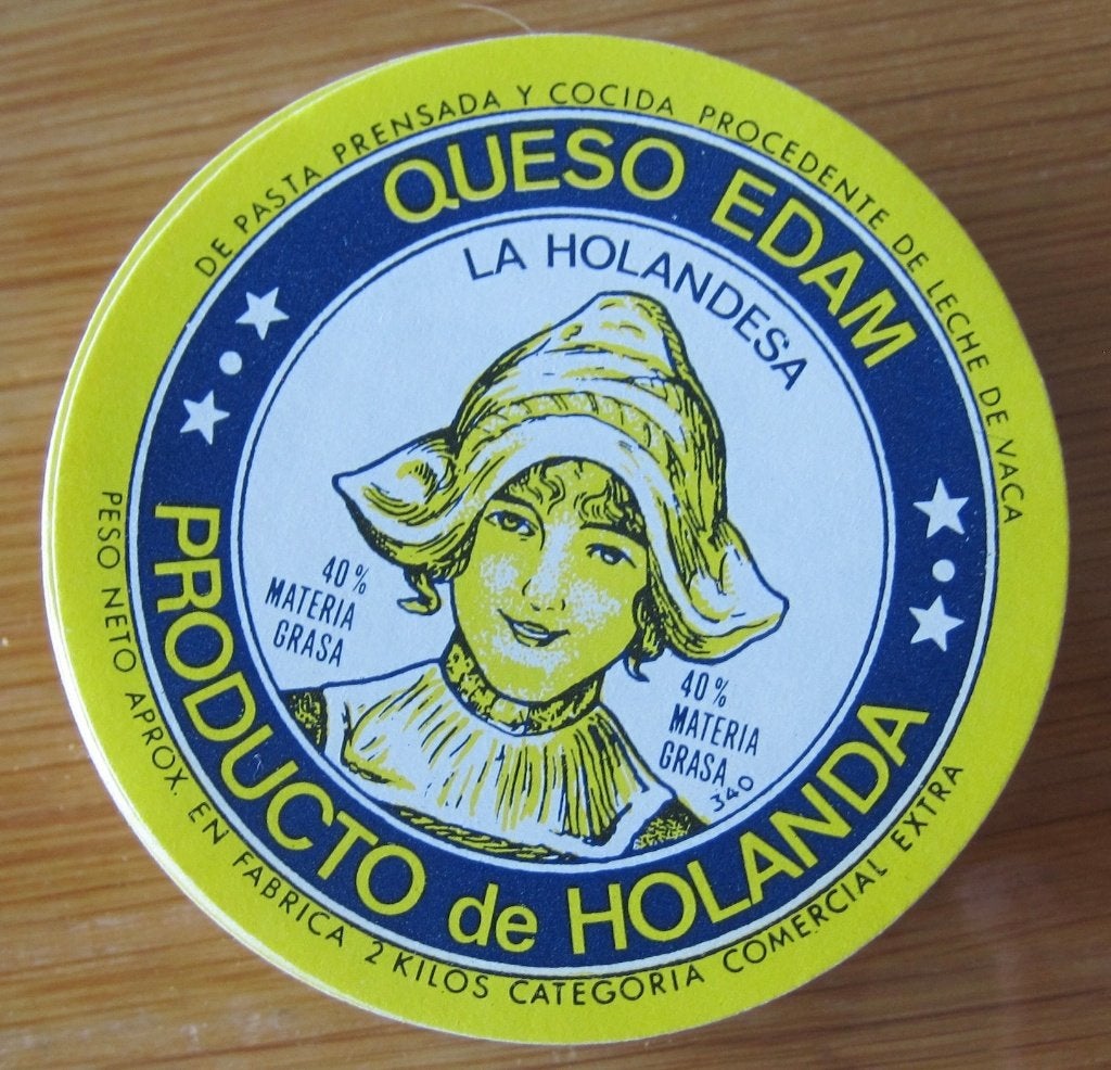150 etiketten - stickers van Edam kaas La Holandesa - nieuw, Verzamelen, Ophalen of Verzenden, Nieuw, Merk