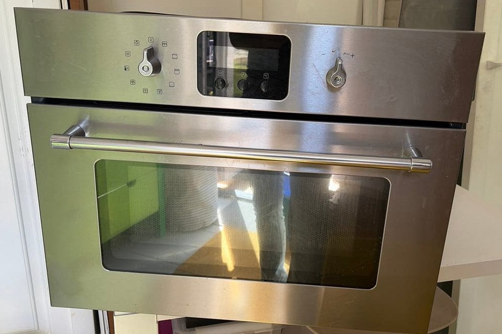 IKEA GRÄNSLÖS Combi-oven RVS - Zo goed als nieuw, Ophalen, 45 tot 50 cm, Inbouw, 45 tot 60 cm