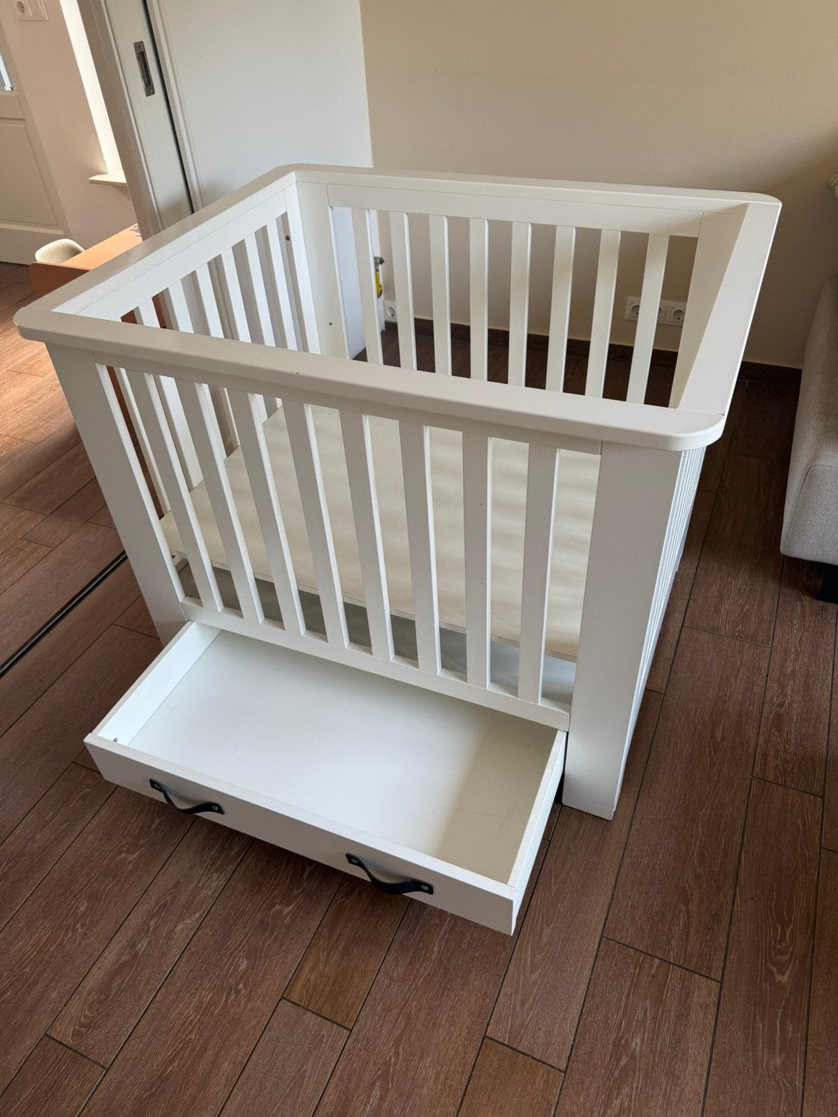 Box 80x100 gebruikt, boxmobiel en boxkleed optioneel, Kinderen en Baby's, Boxen, Ophalen, Gebruikt, Rechthoekig, In hoogte verstelbaar
