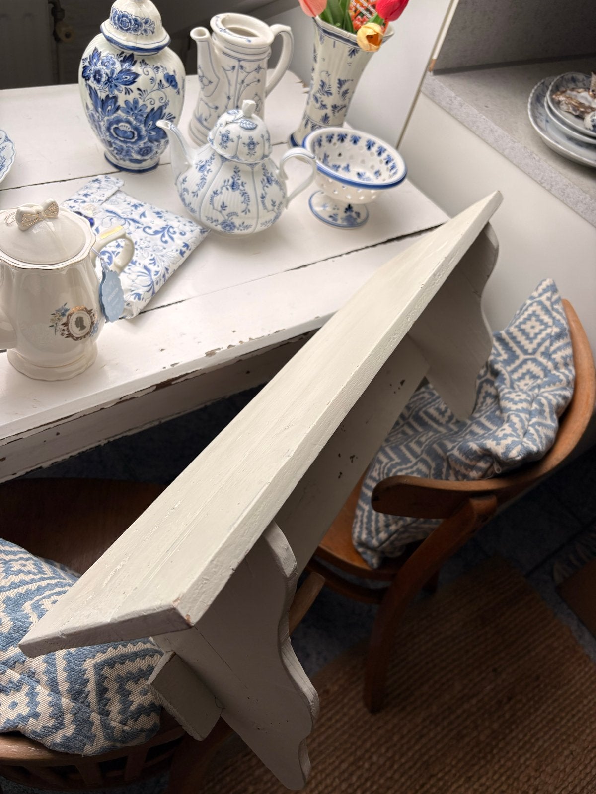 Brocante houten keuken rek, Antiek en Kunst, Ophalen