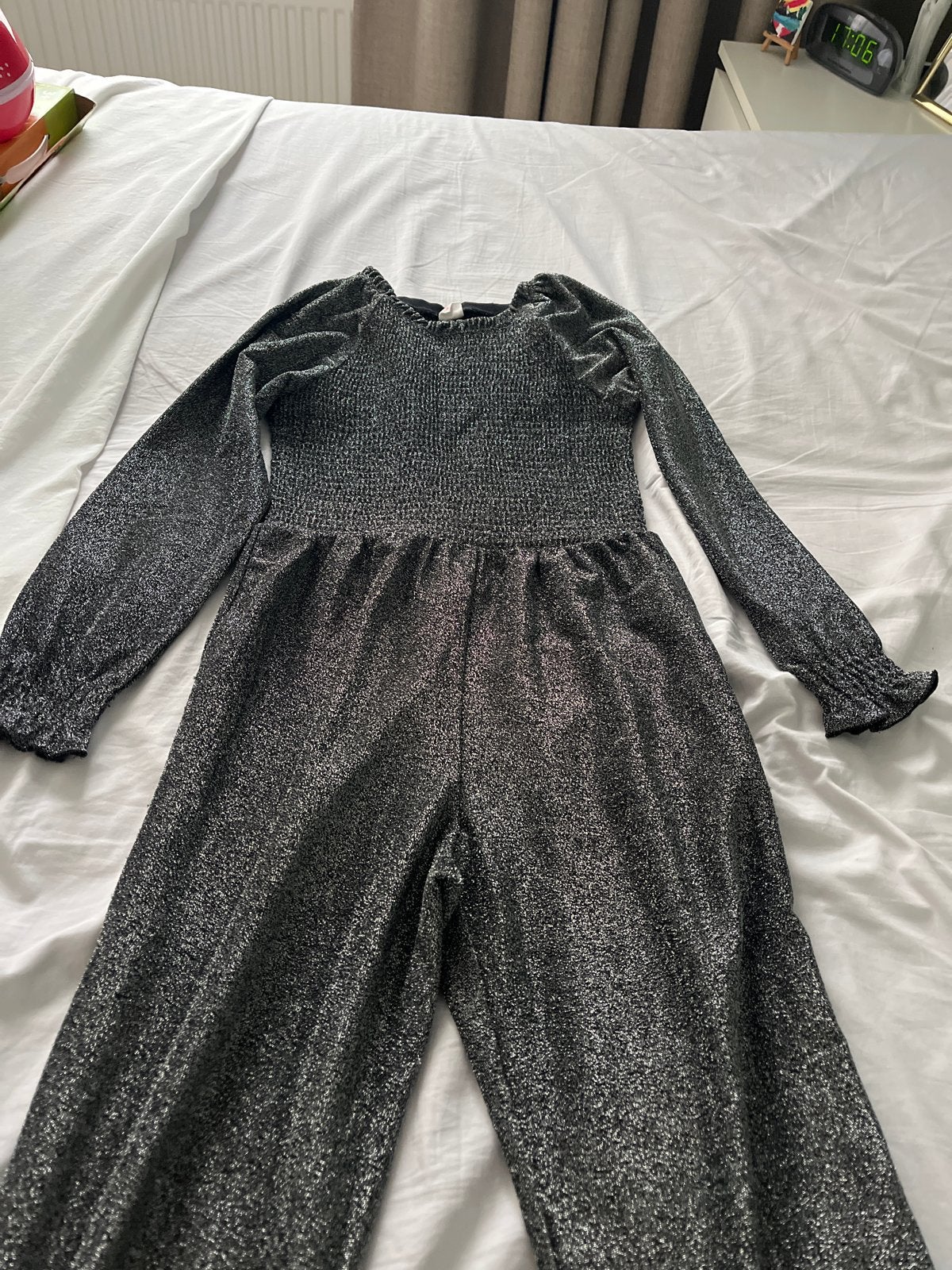 Glitter Jumpsuit Zwart Maat 146/152, Ophalen of Verzenden, Zo goed als nieuw, Meisje