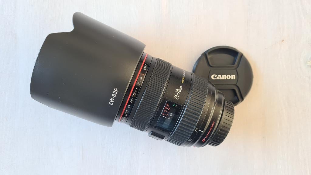 Canon EF 24-70mm f/2.8.0L USM met zonnekap, Audio, Tv en Foto, Fotografie | Lenzen en Objectieven, Ophalen, Gebruikt, Overige typen
