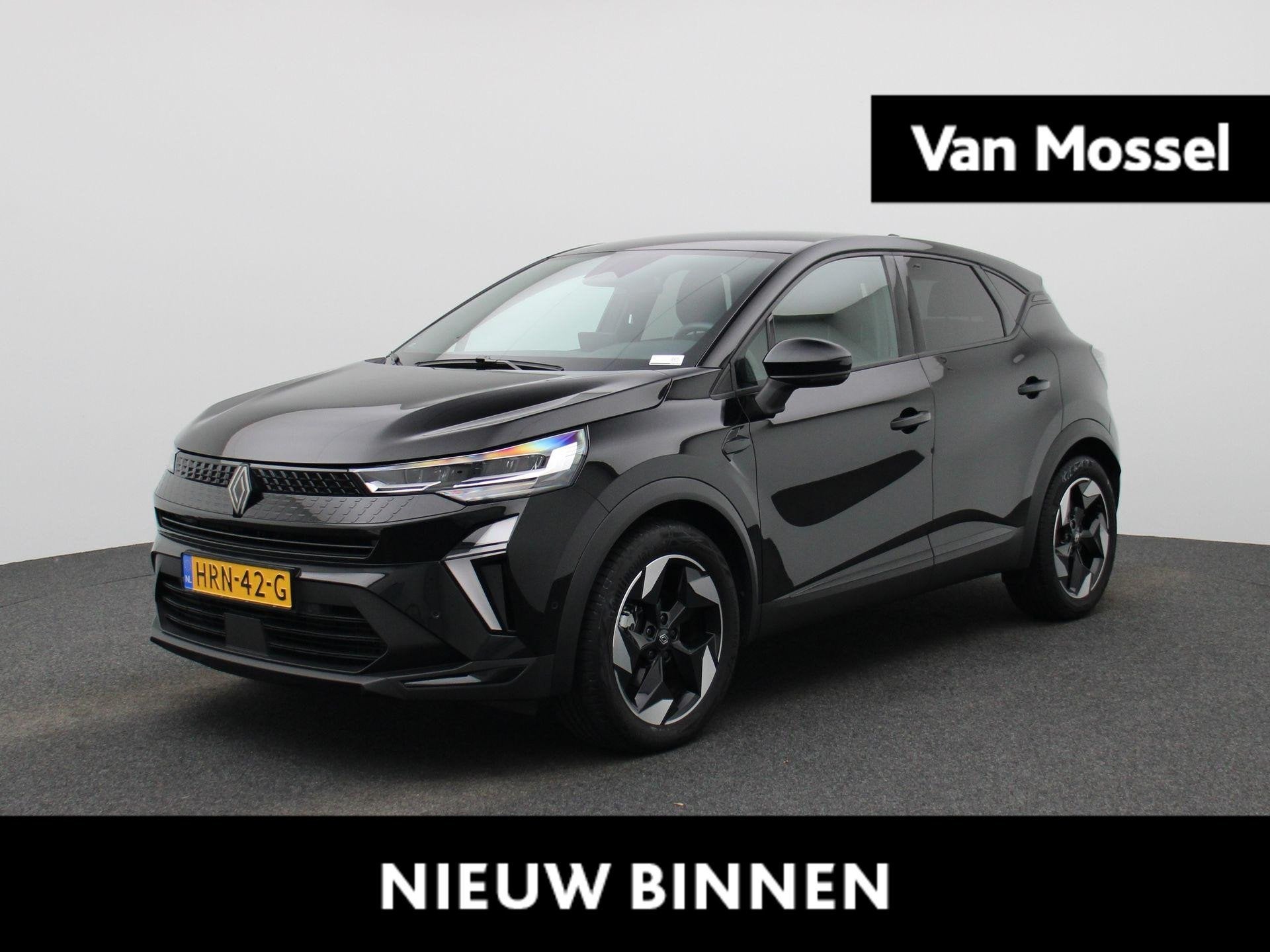 Renault Captur 1.6 E-Tech full hybrid 145 techno | Automaat, Auto's, 1345 kg, Gebruikt, Leder en Stof, Zwart