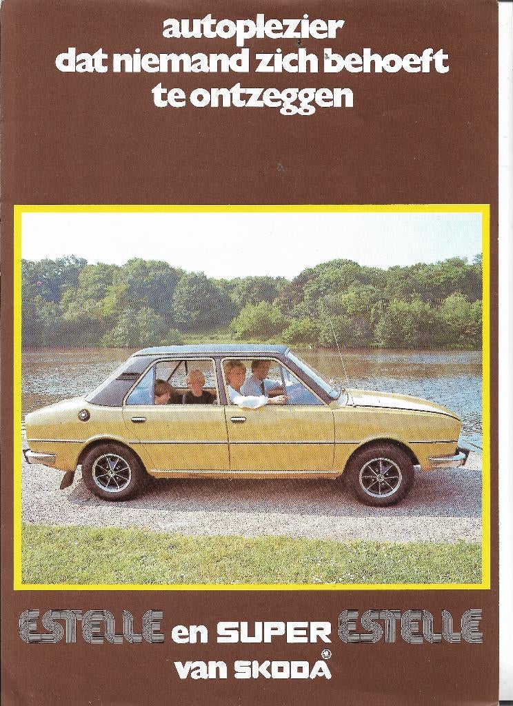 Leaflet/flyer/sheet SKODA Estelle, ca. 1978 (NL)., Ophalen of Verzenden, Overige merken, Englebert, Voorschoten., Nieuw
