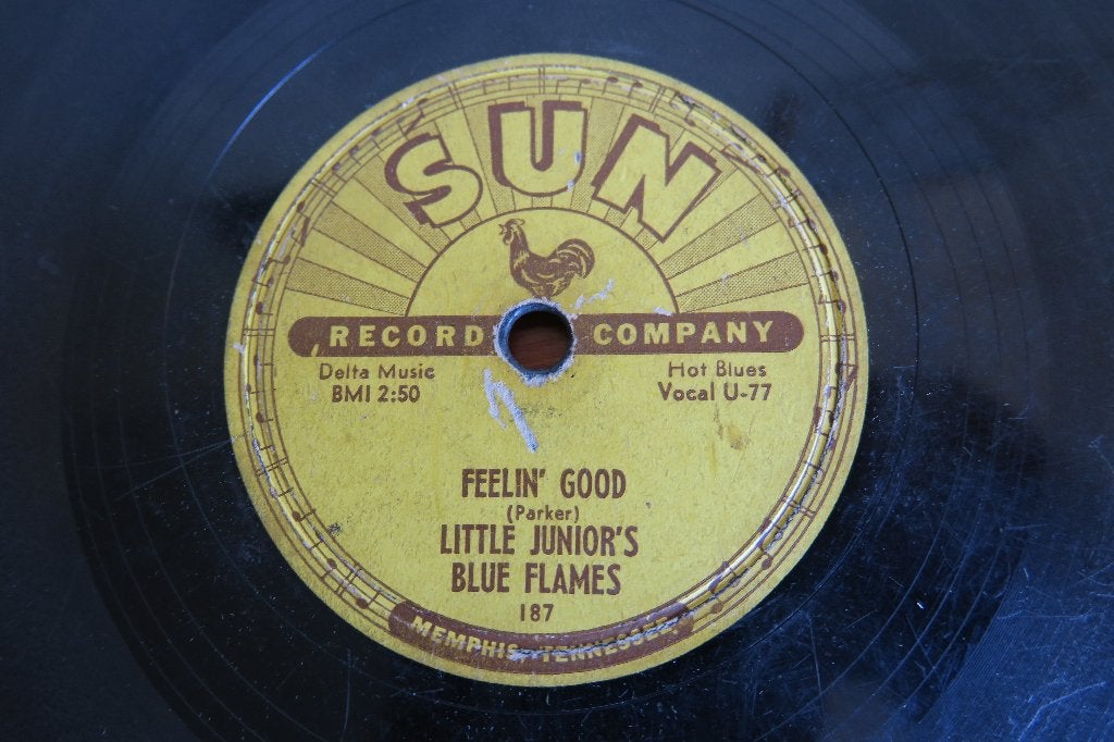 Little Junior's Blue Flames Feelin' good 78 toeren 78 rpm, Gebruikt, 10 inch, Ophalen of Verzenden, Blues