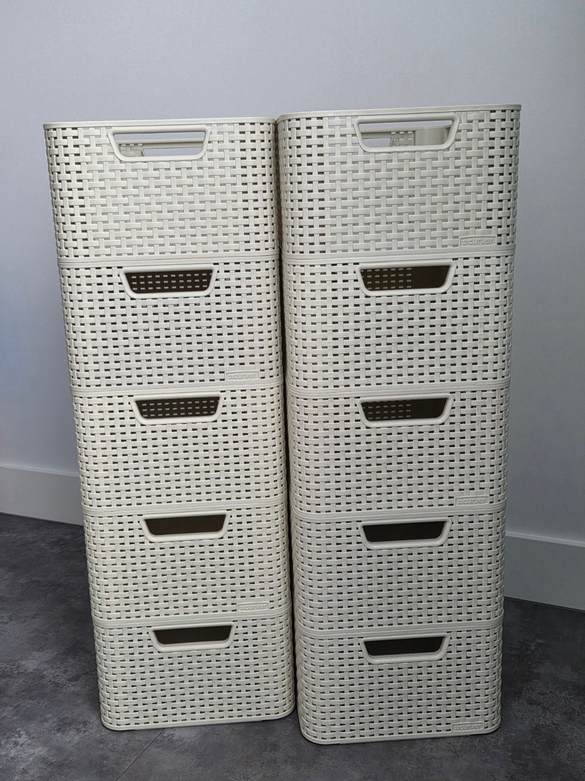 10x Curver Style Opbergmanden 18L - Crème/Gebroken Wit NIEUW, Huis en Inrichting, Ophalen of Verzenden