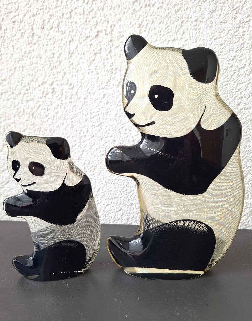 set Palatnik panda's - moeder met jong - gemerkt, Ophalen of Verzenden, Beeld, Gesigneerd