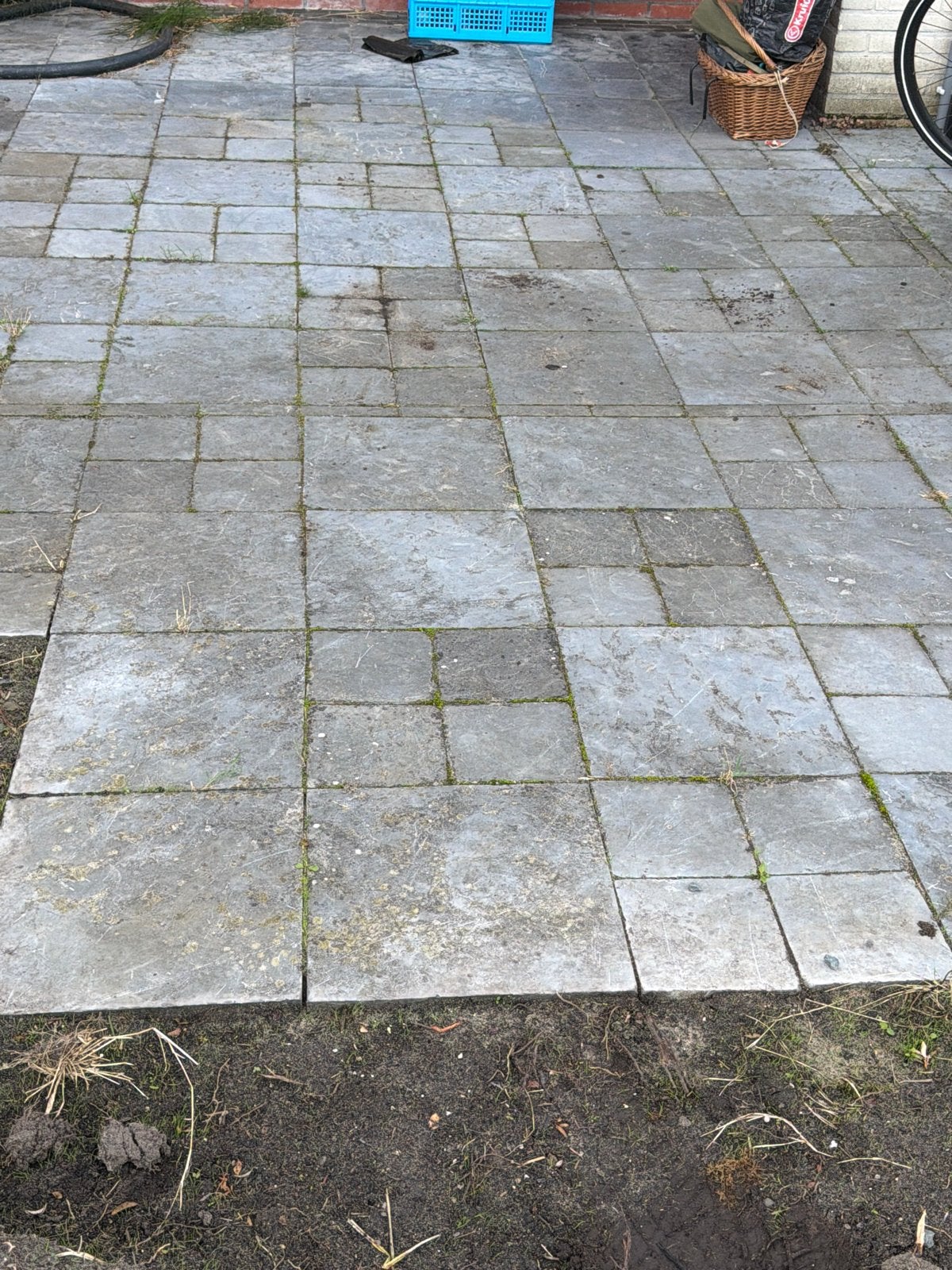 Terrastegels antraciet (20m²) en lavastenen, Ophalen, Gebruikt, Terrastegels, Natuursteen