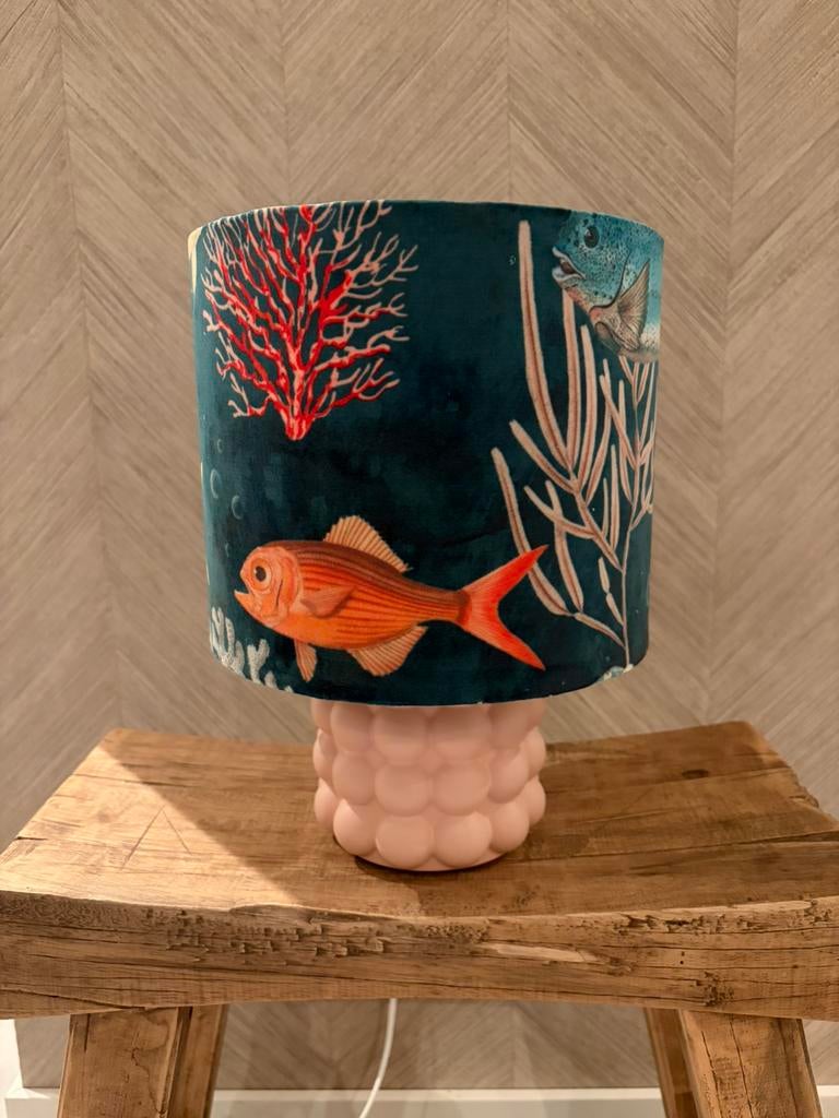 Handgemaakte Vissen Lamp | Ocean Fish Velvet | 32cm, Ophalen of Verzenden, Nieuw, Overige materialen