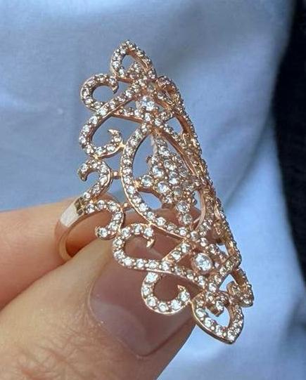 14k rose gold ring, Sieraden, Tassen en Uiterlijk, Ringen, Ophalen of Verzenden, Zo goed als nieuw, 17 tot 18, Dame