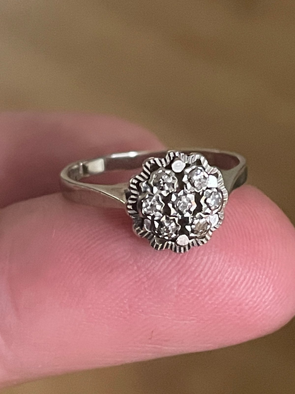 Fonkelende 14 karaat witgouden ring met diamanten, Wit, Ophalen of Verzenden, Nvt, Dame