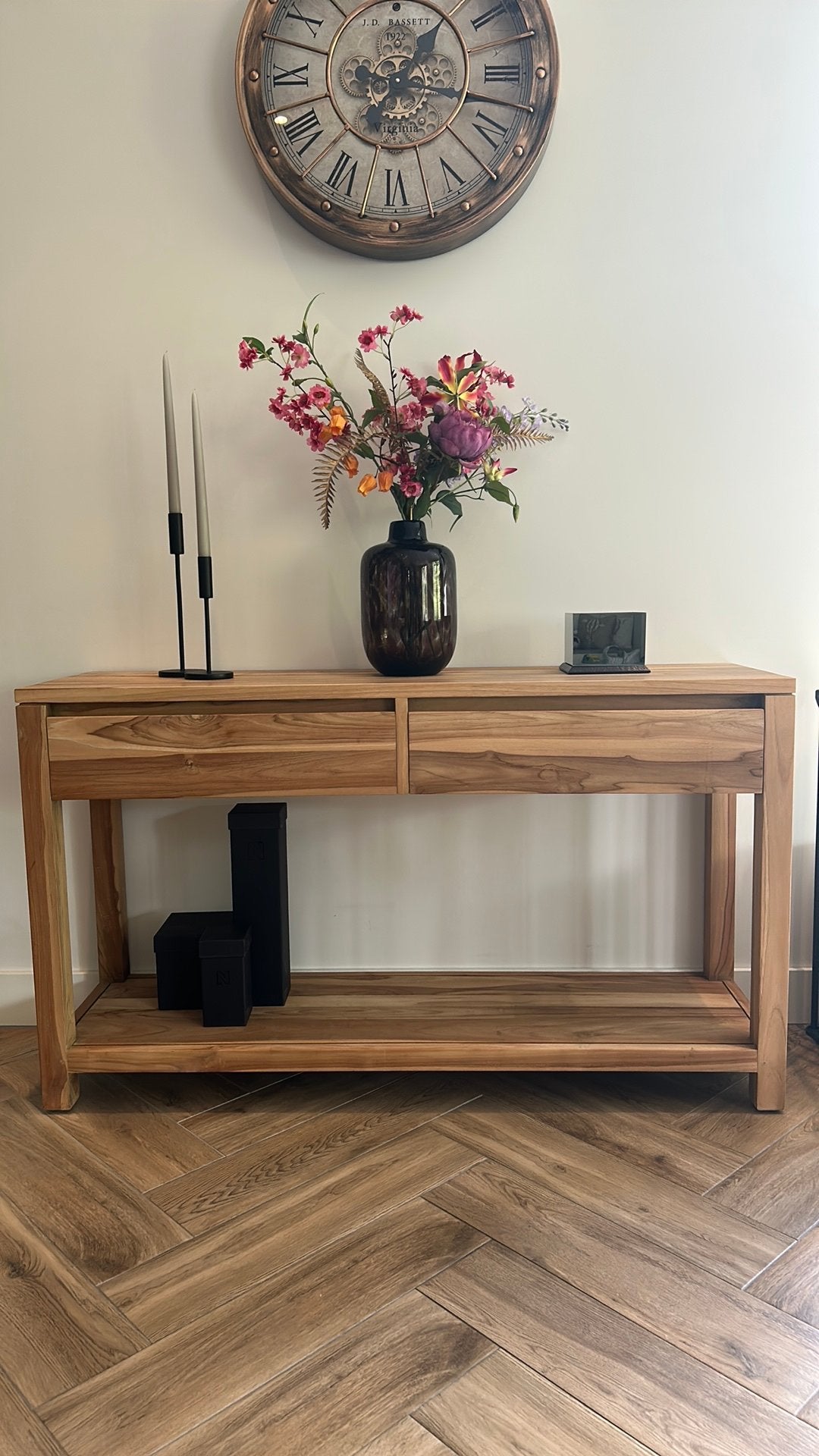 Tower Living Sidetable Corona Teak, 130cm - dressoir, Ophalen, Gebruikt, 100 tot 150 cm, Teakhout