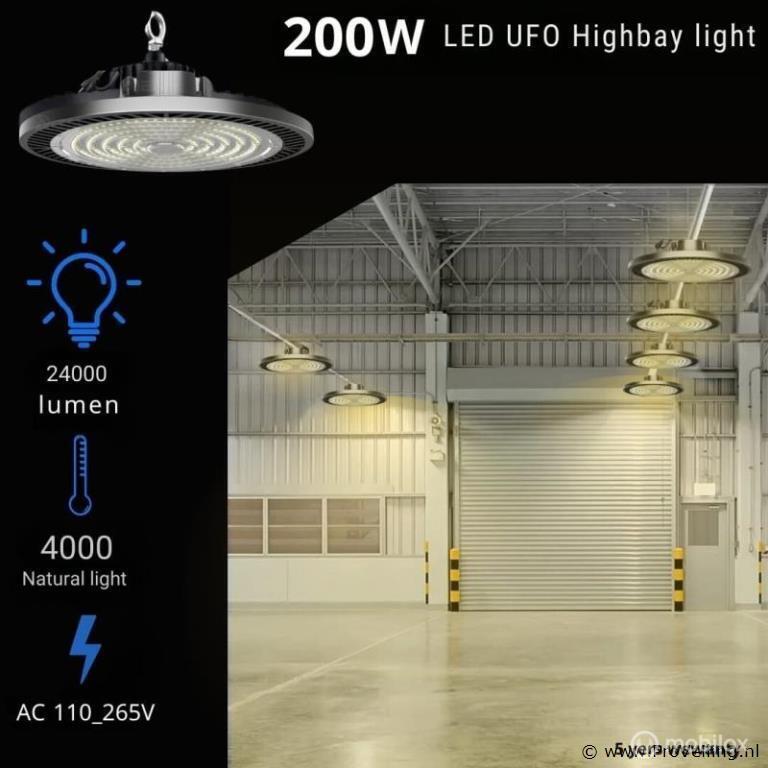Online Veiling: 8 x Highbay UFO 200W - PRO Design SMD - D..., Nieuw