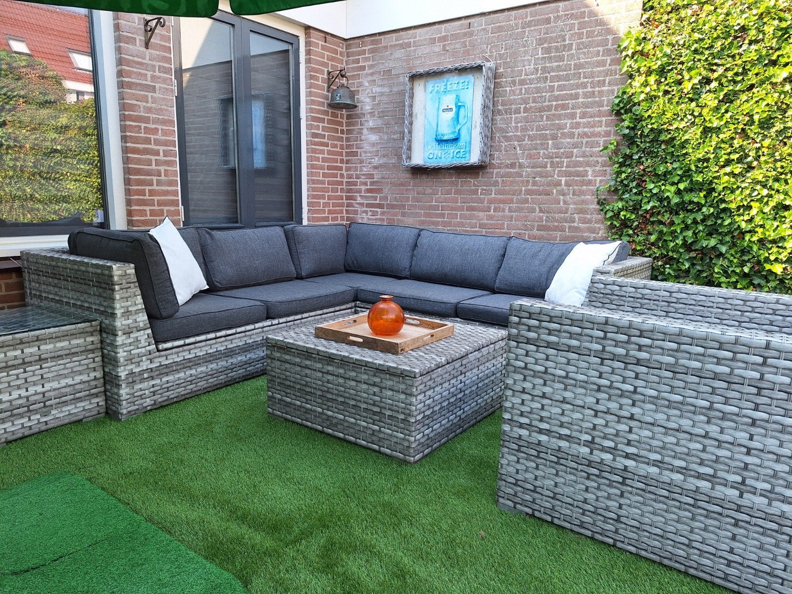 Luxe Wicker Loungeset met Opbergruimte en Stoel, Tuin en Terras, Ophalen, Wicker, Stoel