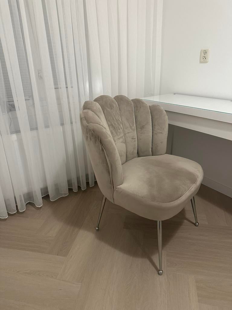 Beige fauteuil, Huis en Inrichting, Fauteuils, Ophalen, Zo goed als nieuw, 75 tot 100 cm, 50 tot 75 cm