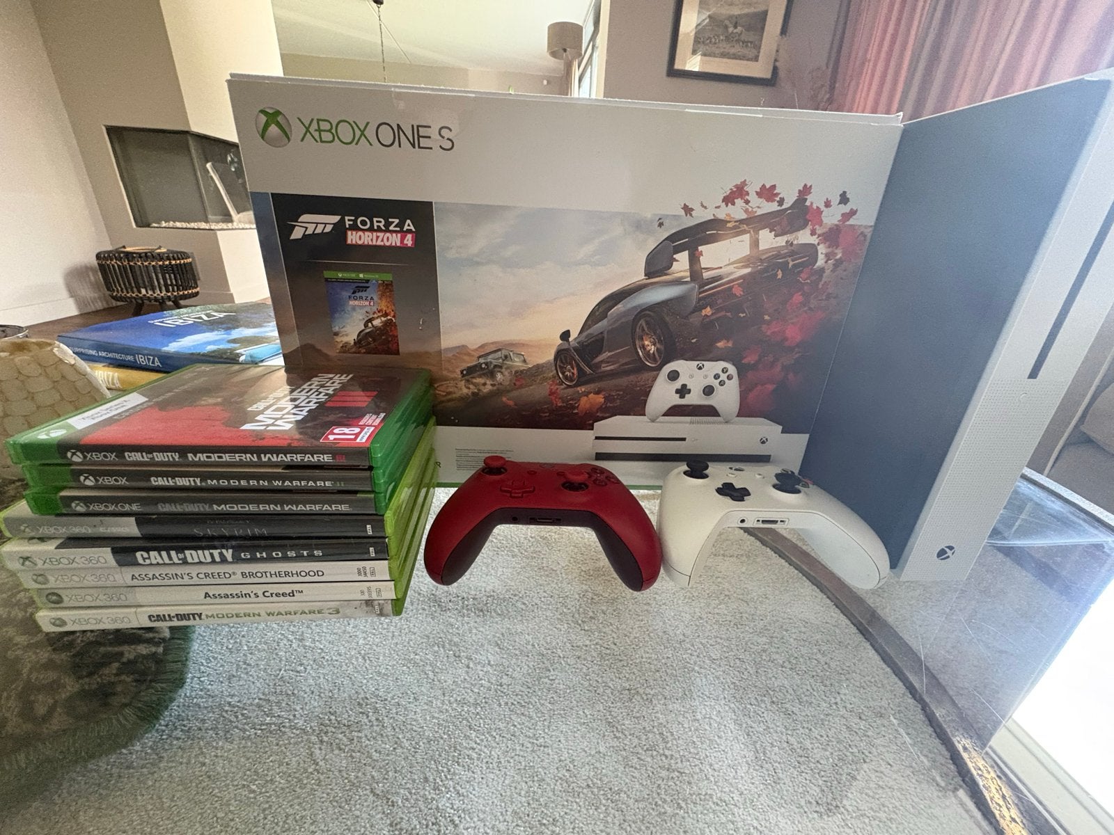 Xbox One S 1TB met 2 controllers en games, Ophalen, Met games, Met 2 controllers, Xbox One S