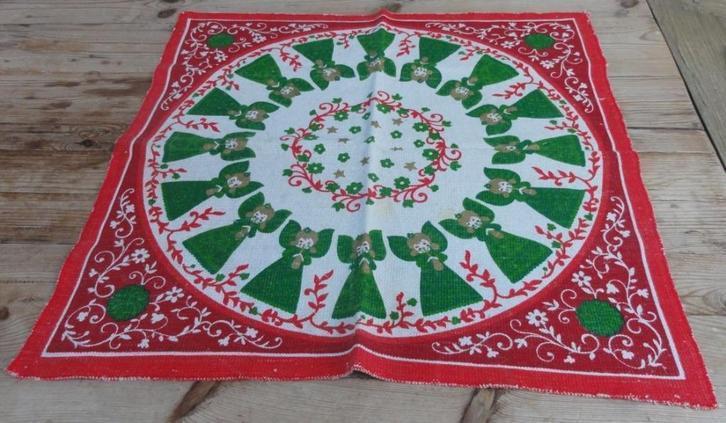 Vintage tafel/ kerstboom kleedje, engelen, Scandinavië KERST, Gebruikt, -, -, Ophalen of Verzenden